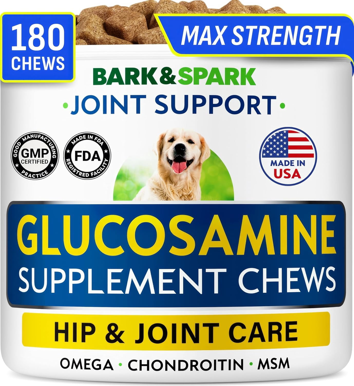 Curated visual reference: Fresh Look at Bark Spark Dog Glucosamine Chews With Chondroitin Msm Omega 3
