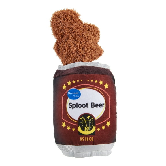 BARK Sploot Beer Yankee Doodle Dog Toy, Crazy Crinkle, All Dog Sizes