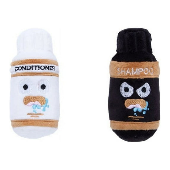 BARK Stuffed Plush Dog Toy - His & Hairs Shampoo