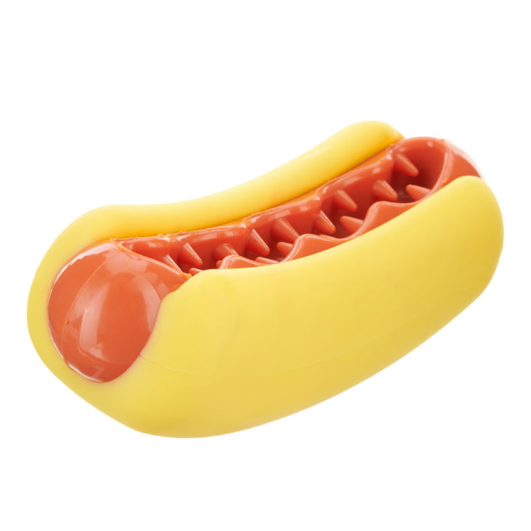 BARK Treat Meat Hotdog Super Chewer - Yankee Doodle Dog Toy, bacon scented,  medium dogs 