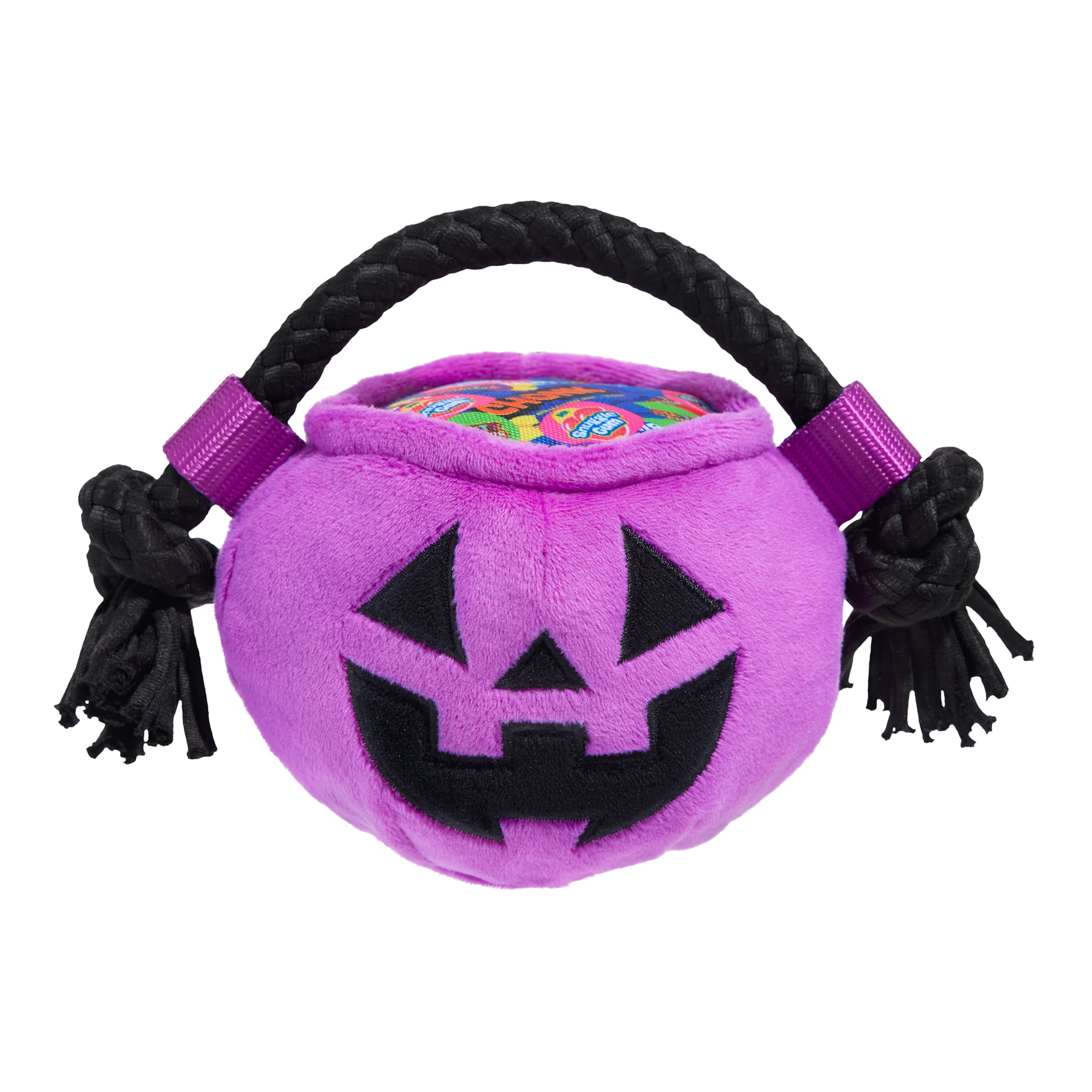 BARK Tricks & Treats Bucket Halloween Candy Plush Dog Toy, Multicolor