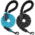 thumbnail image 1 of BARKBAY Dog Leashes for Large Dogs Heavy Duty Dog Leash 2 Pack 5 FT with Comfortable Padded Handle Highly Reflective Threads for Medium Large Dogs Walking Training Running (5FT-1/2,Blue+Black), 1 of 9