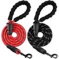 thumbnail image 1 of BARKBAY Dog Leashes for Large Dogs Heavy Duty Dog Leash 2 Pack 5 FT with Comfortable Padded Handle Highly Reflective Threads for Medium Large Dogs Walking Training Running (5FT-1/2,Red+Black), 1 of 9