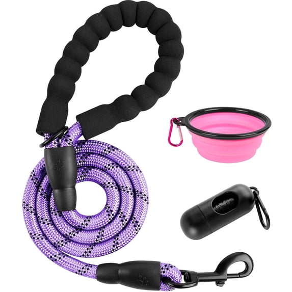 BARKBAY Dog Leashes for Large Dogs Heavy Duty Dog Leash 4/5/6 FT with Comfortable Padded Handle and Highly Reflective Threads for Medium Large Dogs Walking Training Running (4FT-1/2,Violet Purple)