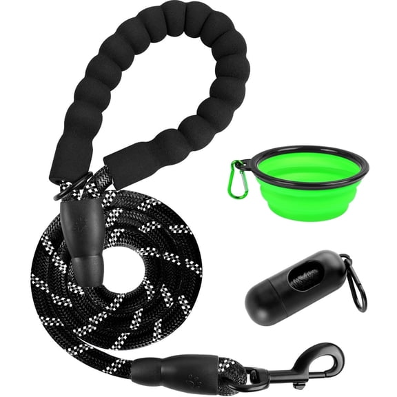 BARKBAY Dog Leashes for Large Dogs Heavy Duty Dog Leash 4/5/6 FT with Comfortable Padded Handle and Highly Reflective Threads for Medium Large Dogs Walking Training Running (4FT-1/2'',Black)