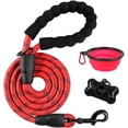 thumbnail image 1 of BARKBAY Dog Leashes for Large Dogs Heavy Duty Dog Leash 4/5/6 FT with Comfortable Padded Handle and Highly Reflective Threads for Medium Large Dogs Walking Training Running (5FT-1/2'',Red, 1 of 11