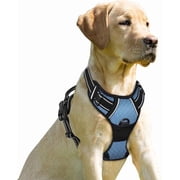 BARKBAY No Pull Dog Harness Front Clip Heavy Duty Reflective Easy Control Handle for Large Dog Walking(Navy,L)