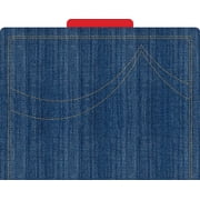 BARKER CREEK Designer File Folders Set of 12, Denim, Iconic Denim Pattern on The Outside, Vibrant Red on The Inside, Letter Size, 1/3 Cut Tabs, 12-Pack, Home, School, Office Supplies 1302,Assorted