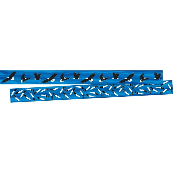 BARKER CREEK Double-Sided Border, Sea & Sky Bald Eagles, for Bulletin Boards, Reception Areas, Halls, Break Rooms, Office, School, Home Learning Decor, 3 x 35 (931)