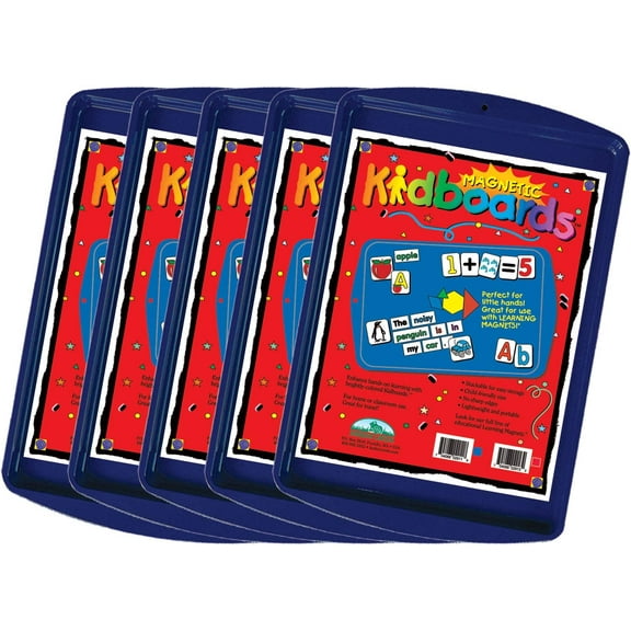 BARKER CREEK Learning Magnets, Perfect Gift for Children, Blue Kidboard 5-Pack, Colorful, Durable, and Perfectly Sized, 9" x 13" 5-Pack (2911-05)