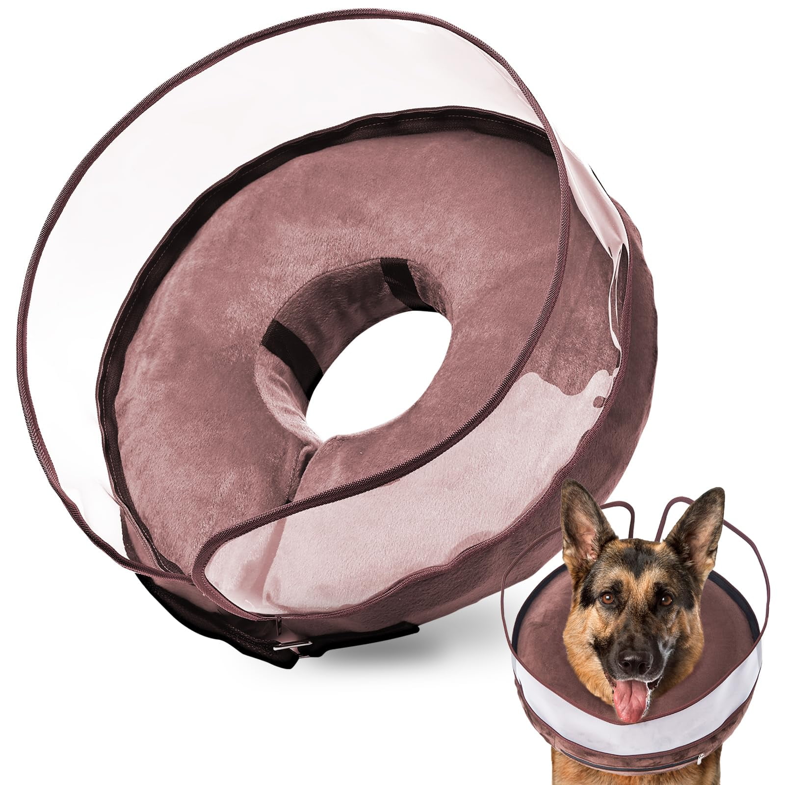 BARKLESS Dog Donut Collar, MMF7 Inflatable Cone for Dogs Licking After