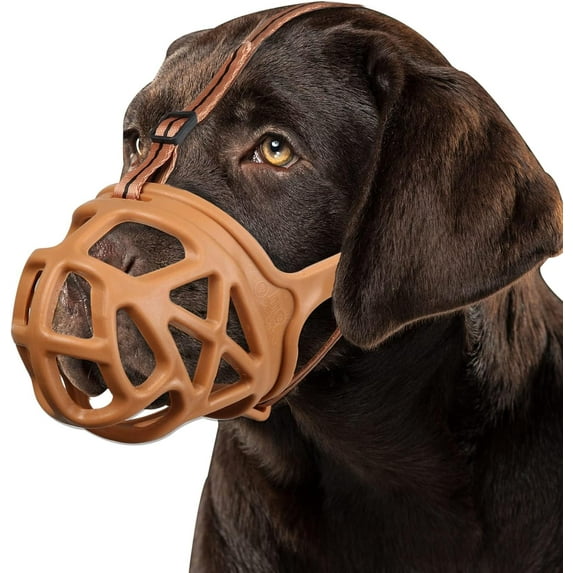 BARKLESS Dog Muzzle, Basket Muzzle for Biting, Chewing and Scavenging, Humane Cage Mouth Cover, Perfect for Grooming and Training Small, Medium, Large Aggressive Reactive Dogs