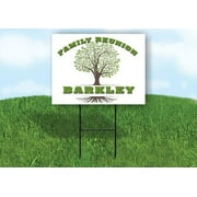 BARKLEY FAMILY REUNION GR TREE 18 in x 24 in Yard Sign Road Sign with Stand, Double Sided