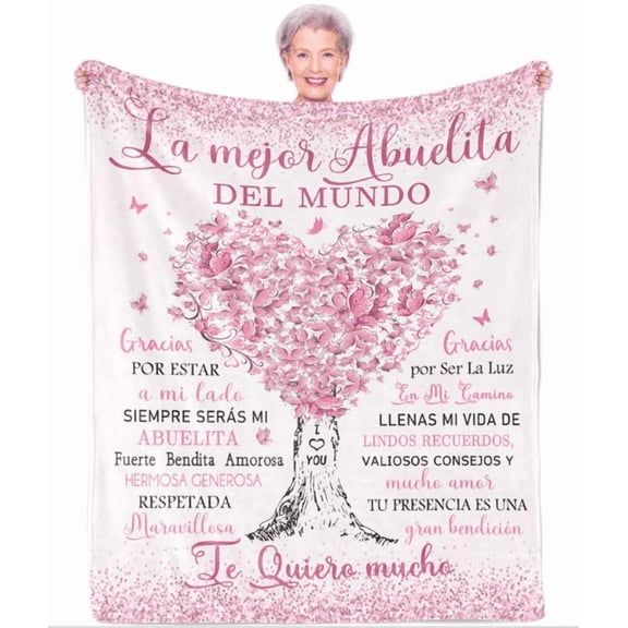 BARLEY ONE Abuela Gifts - Blanket 60"x50" for Abuela, Perfect Grandma Birthday Gift, Gigi & Abuelita Present Ideas, Spanish Grandma Presents