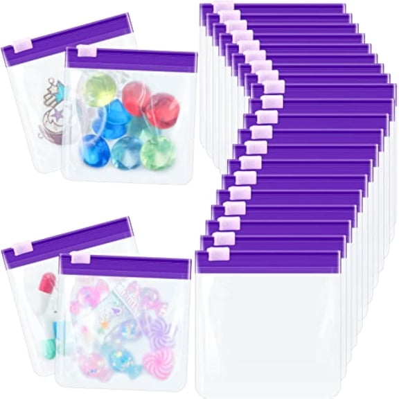 BARMOTU 24 Pcs Travel Pill Pouches Zippered Set, Portable Medicine Organizer, Reusable Translucent Plastic Bag for Sports Events, Concerts, Daily Meds,Multiple color options
