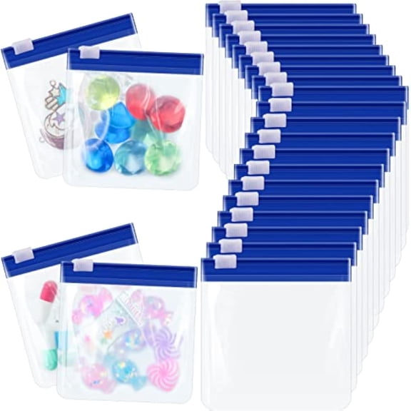 BARMOTU 24 Pcs Travel Pill Pouches Zippered Set, Portable Medicine Organizer, Reusable Translucent Plastic Bag for Sports Events, Concerts, Daily Meds，Multiple color options