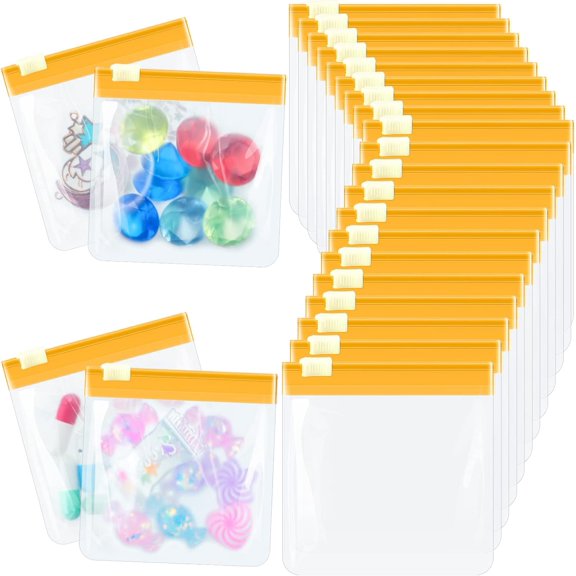 BARMOTU 35 Pcs Pill Pouch Bags with Zipper Pill Pouch Set Travel Reusable Translucent Medicine Organizer Self Sealing Plastic Bag with Slide Lock for Storage(Bright Colors,3 x 3 Inch)