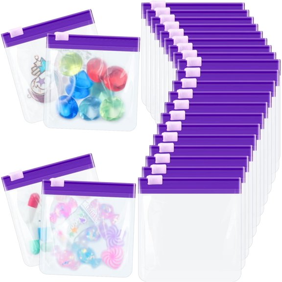 BARMOTU 35 Pcs Pill Pouch Bags with Zipper Pill Pouch Set Travel Reusable Translucent Medicine Organizer Self Sealing Plastic Bag with Slide Lock for Storage(Bright Colors,3 x 3 Inch)