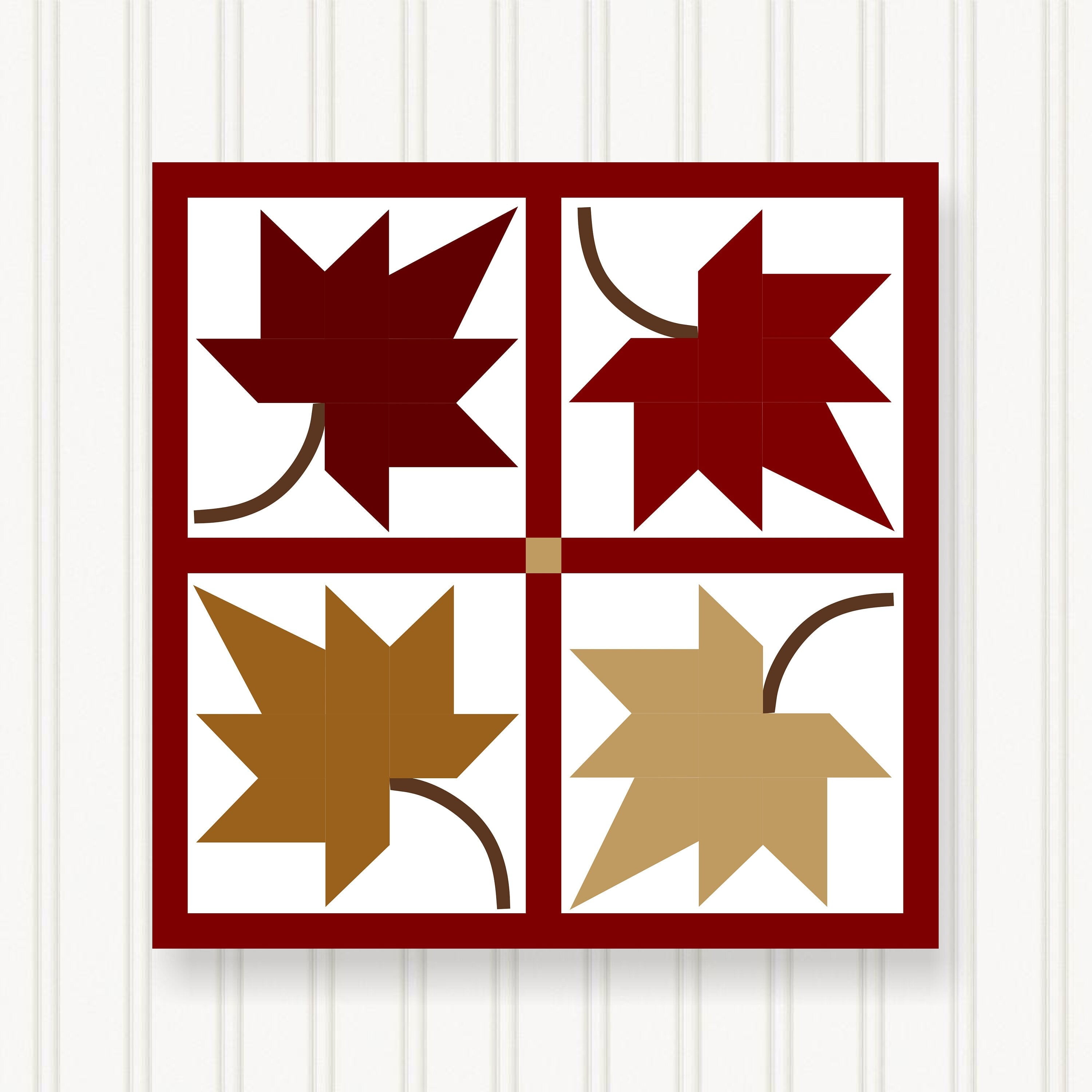 BARN QUILT Block, Beautiful Outdoor or Indoor Square, 7 Sizes, Wall Art