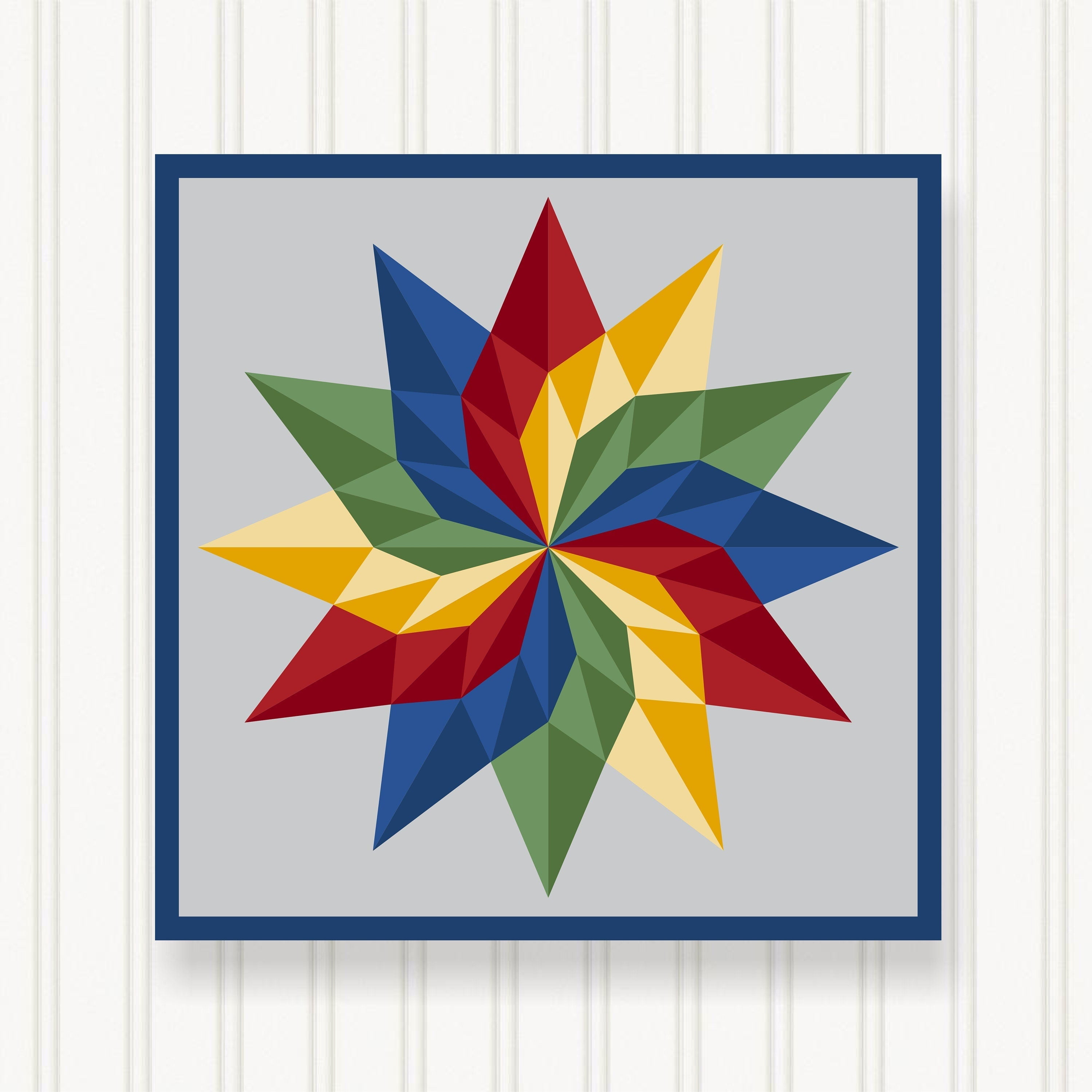 BARN QUILT Block, Beautiful Outdoor or Indoor Square, 7 Sizes, Wall Art