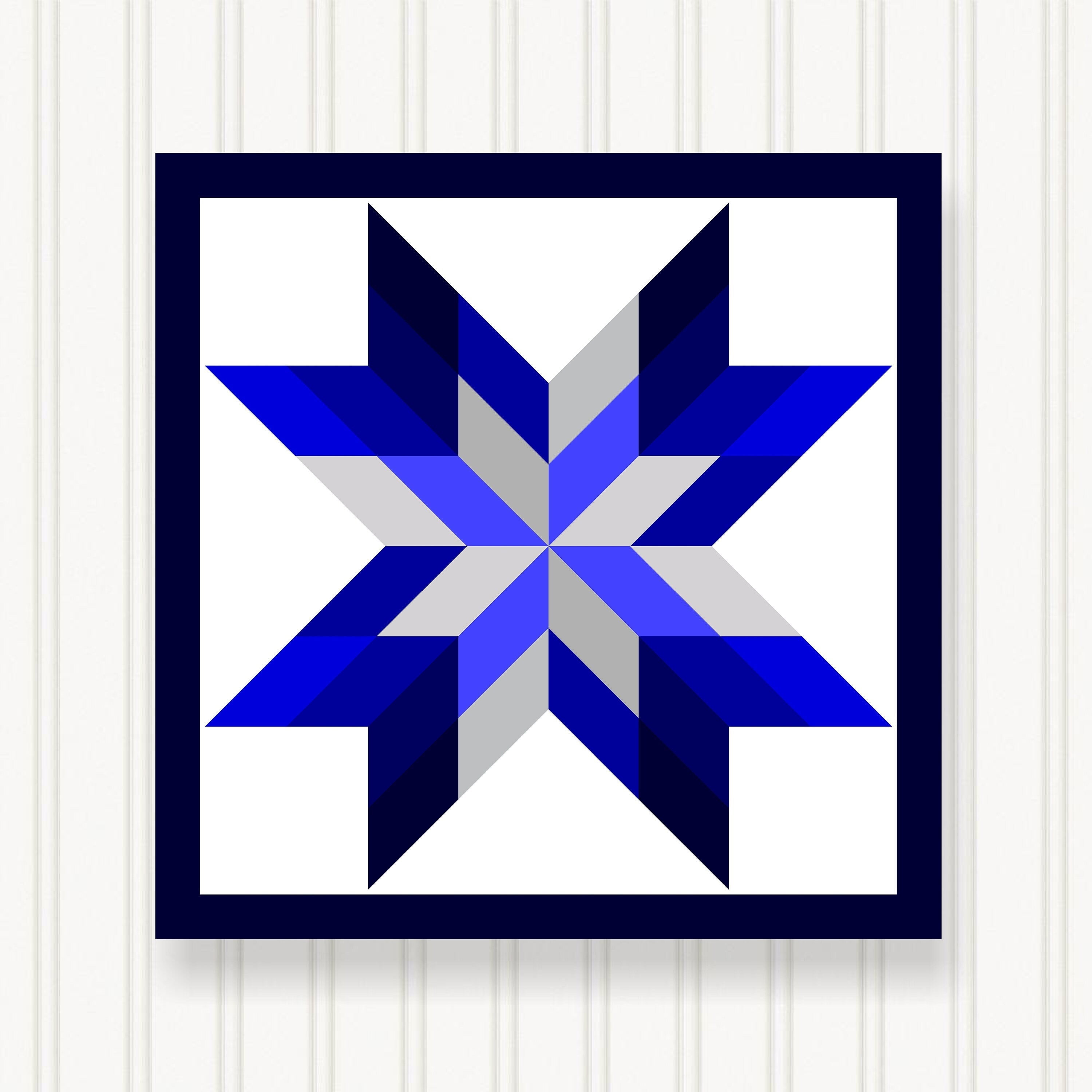 BARN QUILT Block, Beautiful Outdoor or Indoor Square, 7 Sizes, Wall Art