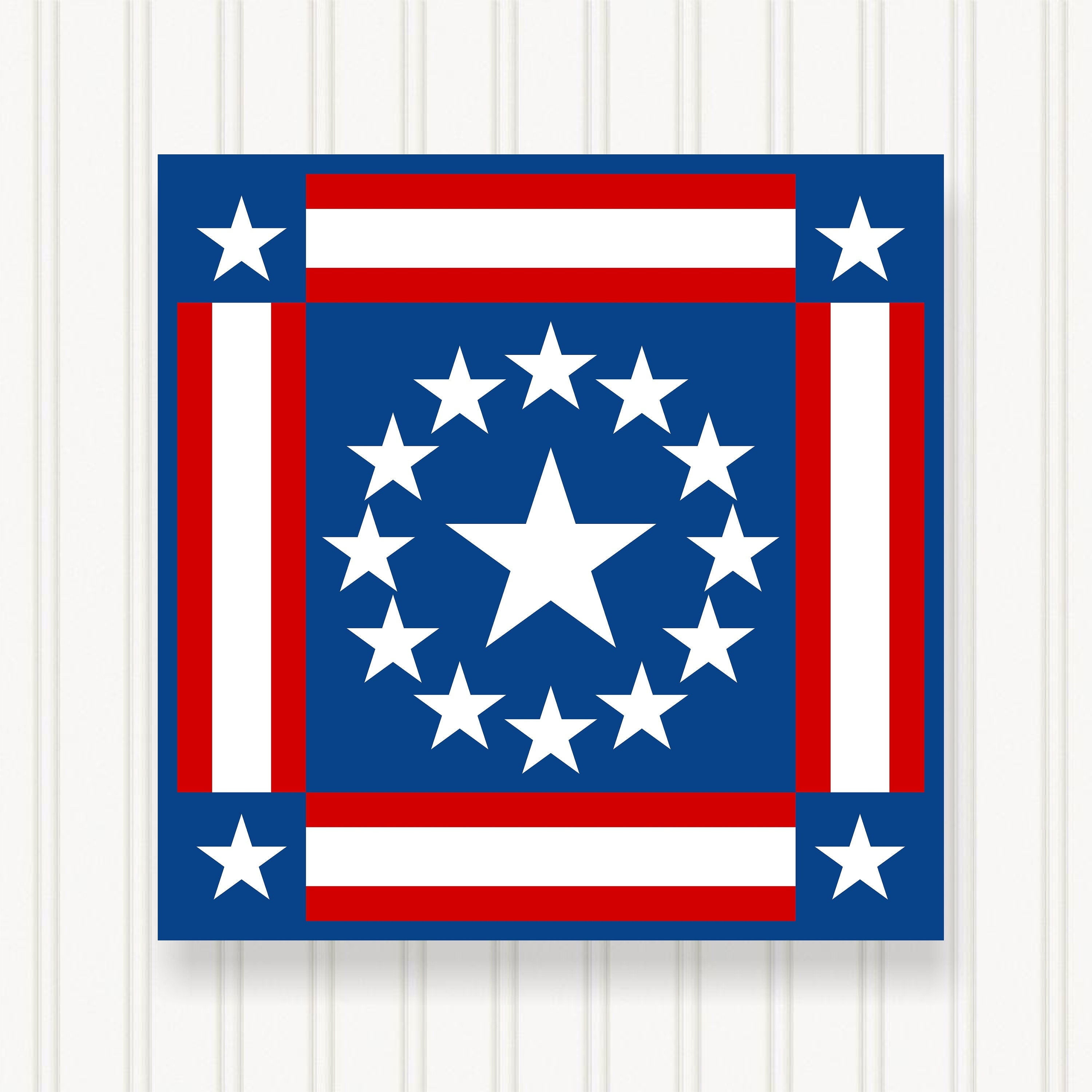 BARN QUILT Block, Beautiful Outdoor or Indoor Square, 7 Sizes, Wall Art