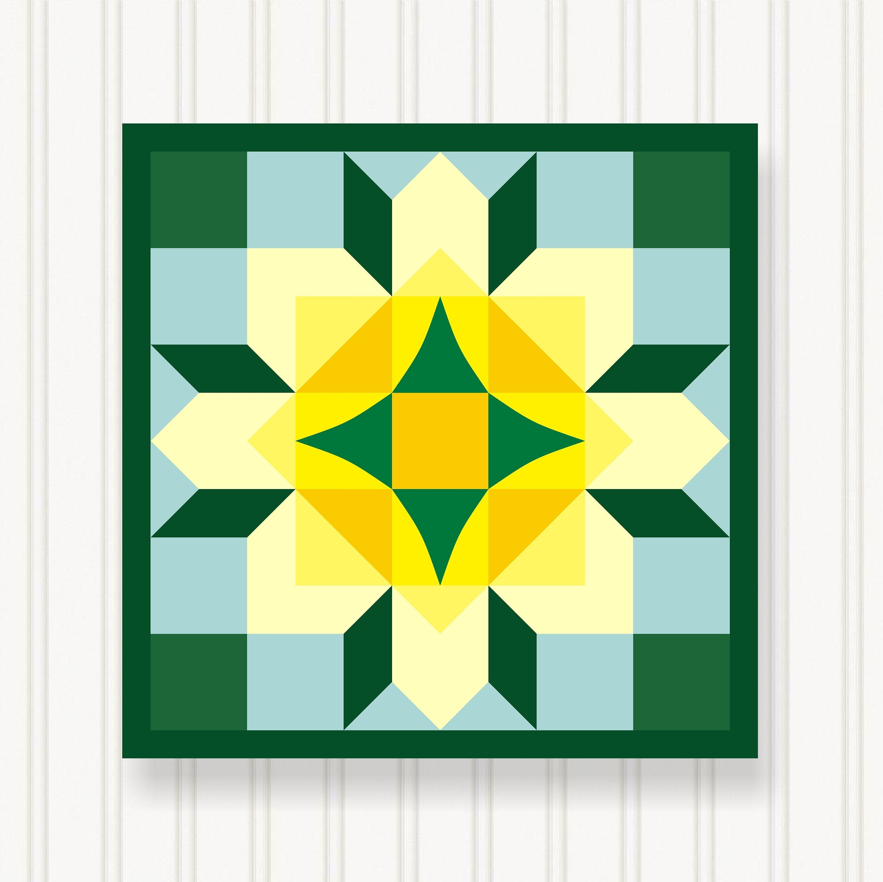 BARN QUILT Block, Beautiful Outdoor or Indoor Square, 7 Sizes, Wall Art