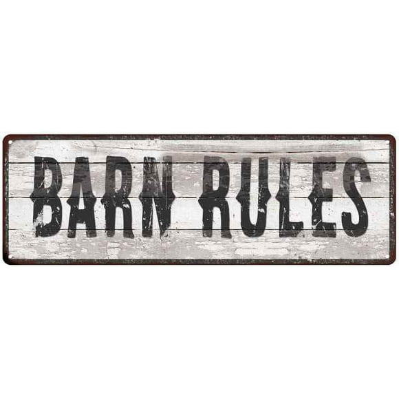 BARN RULES Ship Lap Look Country Chic 6x18 Metal Sign Wall Decor 206180044089
