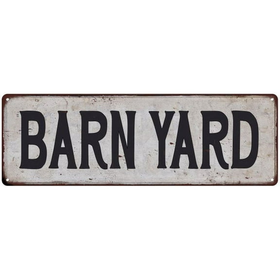 BARN YARD Vintage Look Rustic 6x18 Metal Sign Chic Retro 106180035044