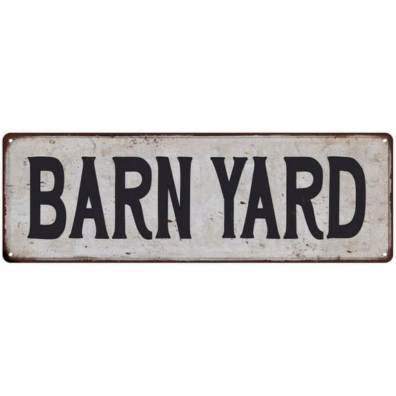 BARN YARD Vintage Look Rustic 6x18 Metal Sign Chic Retro 206180035044