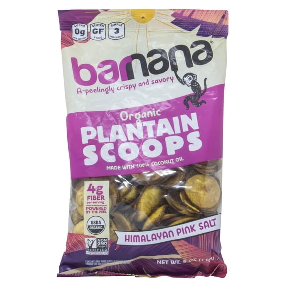 BARNANA Plantain Scoops, Himalayan Pink Salt, Organic - 5 oz