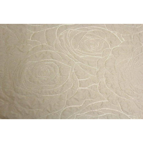 BARNES Jacquard Quilted Look Fabric, 60 Inch. in Width, Ivory / Sample 3x3 Inch