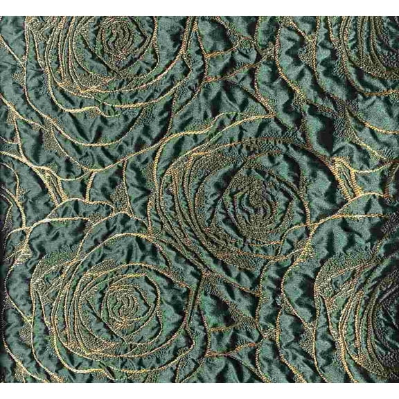 BARNES Jacquard Quilted Look Fabric, 60 Inch. in Width, Pine Green / Sample 3x3 Inch