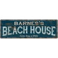 thumbnail image 1 of BARNES'S Beach House Blue Rustic Cabin Home Decor 6x18 Metal 206180026099, 1 of 1