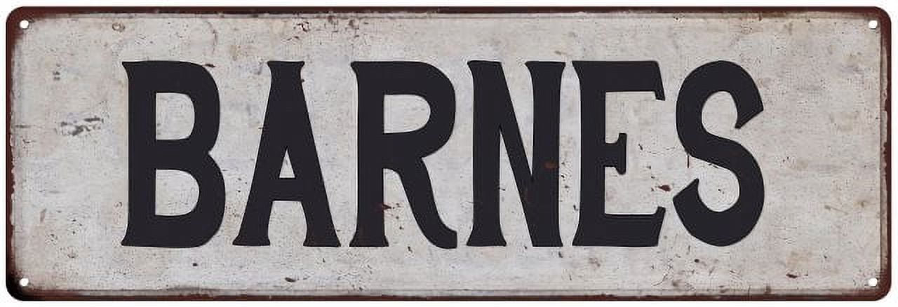 BARNES Vintage Look Gift Rustic Chic Metal Sign 6x18 206180036393 ...