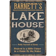 BARNETT'S Lake House Blue Cabin Home Decor Gift 8x12 Metal 108120038300