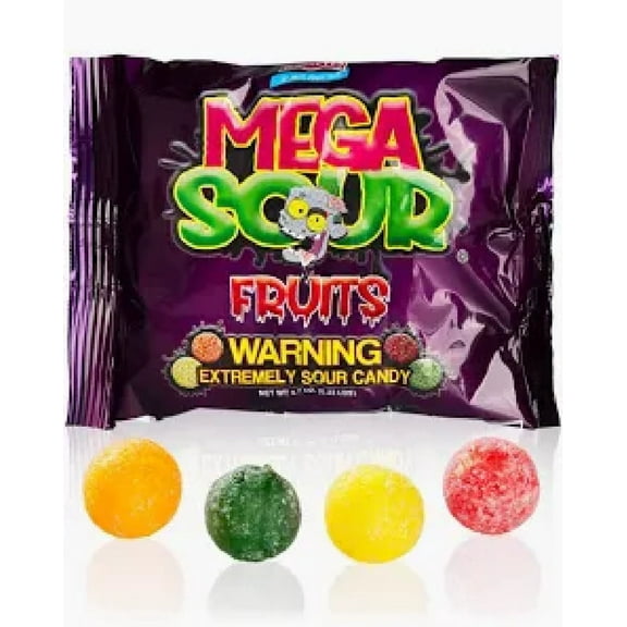 Barnetts Sweet Creations Mega Sour Fruits Extremely Sour Candy, 13 Count, 4.8" x 3.31" x 0.91"