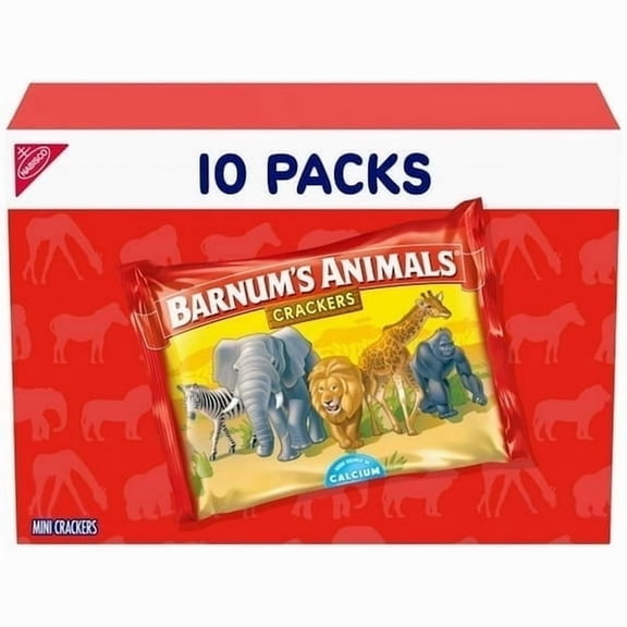 BARNUM'S Original Animal Crackers, Kids Snacks, 10 Snack Packs