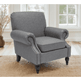 thumbnail image 1 of BARNUT Accent Chair,Armchair with Comfy Upholstered,Living Room Chair with Arms and Wood Legs,Set of 1,PU Leather in Gray, 1 of 5