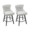 thumbnail image 1 of BARNUT Counter Stools,26" 360 Free Swivel Barstools with Nail Head and Back, Bar Stools with Solid Wood Legs for Kitchen Island and Bar,Set of 2,Performance Fabric in Beige Gray, 1 of 5