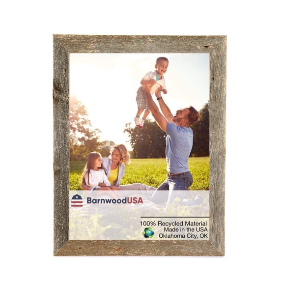 BARNWOODUSA 24x33 Custom Rustic Picture Frame Made-to-Size Reclaimed Farmhouse Wood Photo Frames, Barn Wood Decor 1.5 Inch Wide, Weathered Gray