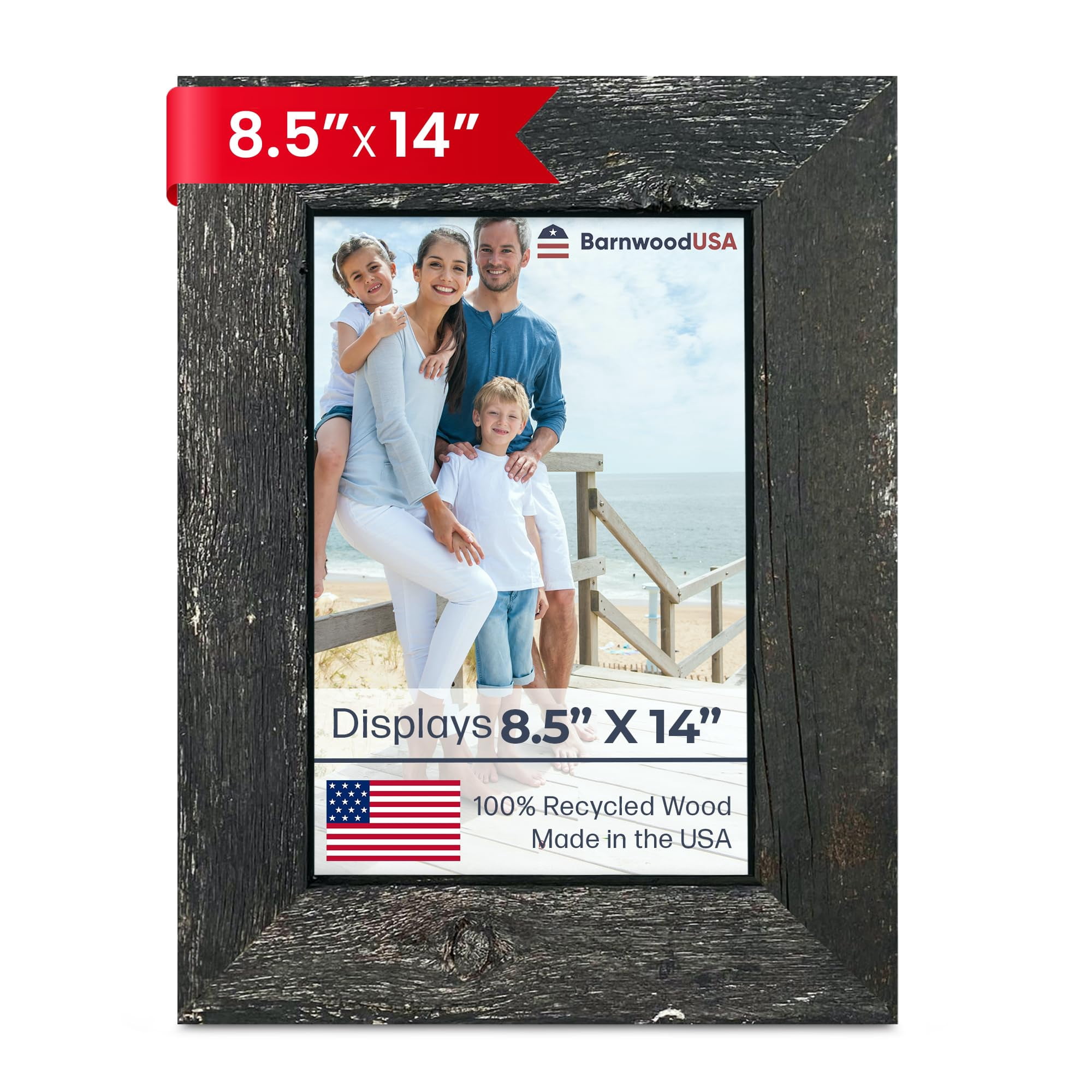 BARNWOODUSA Farmhouse 8.5x14 Picture Frame 1 1/2 inch Molding 100% ...