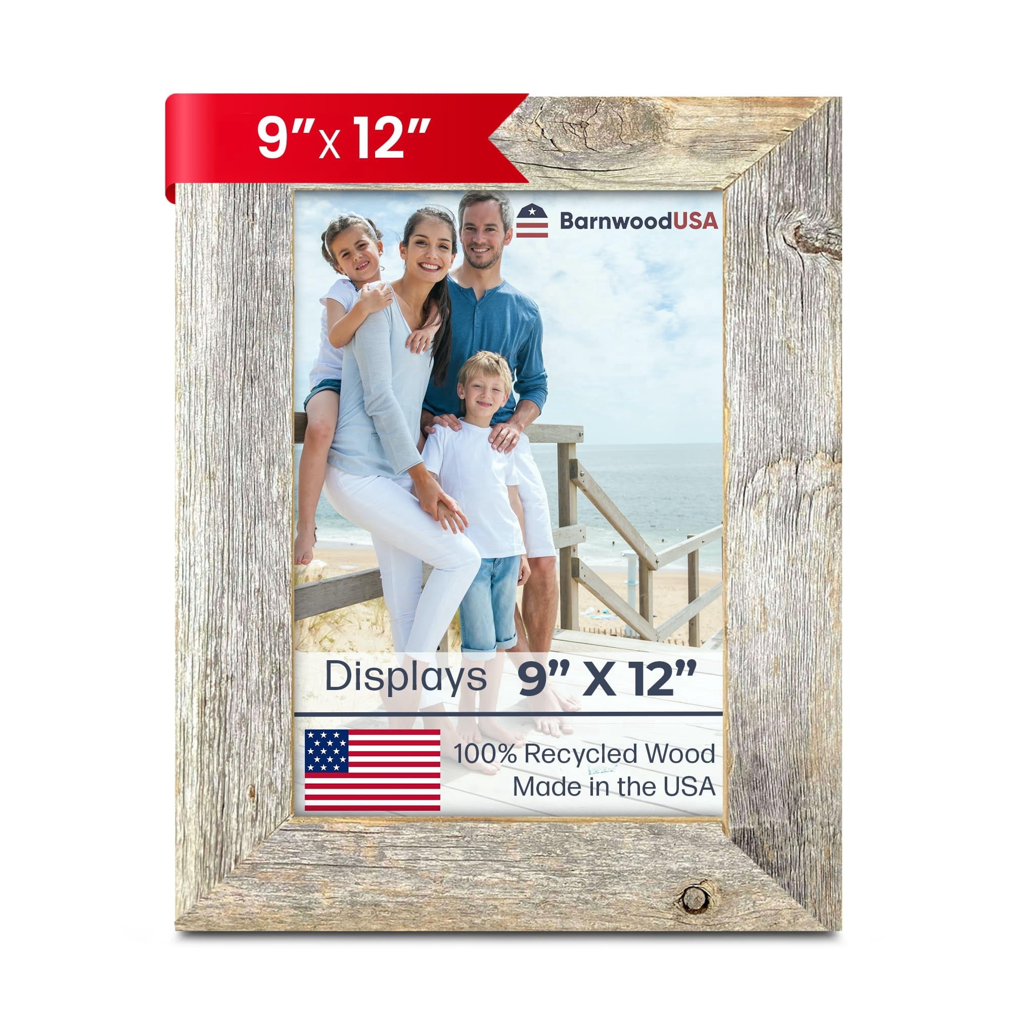 BARNWOODUSA Farmhouse 9x12 Picture Frame 1 1/2 inch Molding Upcycled ...