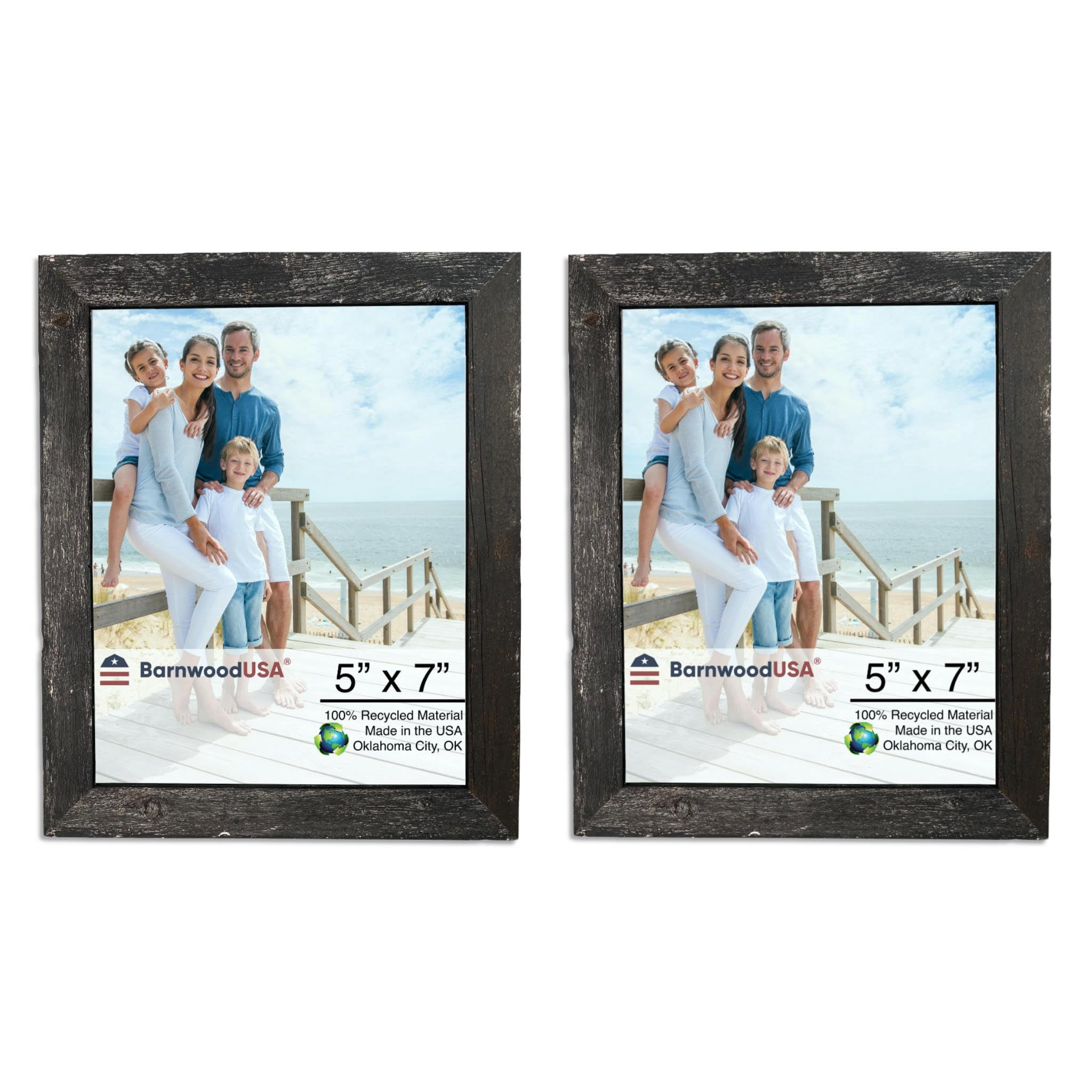Rustic Pitcher Frame BARNWOODUSA Farmhouse Picture Frame, Rustic, 5x7, Smoky Black, 2-Pack ...