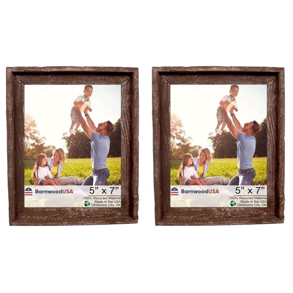 BARNWOODUSA Farmhouse Signature Picture Frame, 5x7, Espresso Brown, 2-Pack