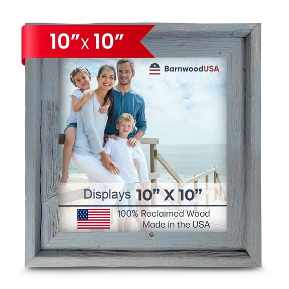 BARNWOODUSA Farmhouse Style Rustic Picture Frame, 10x10, Slate Blue