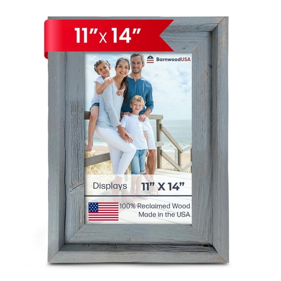 BARNWOODUSA Farmhouse Style Rustic Picture Frame, 11x14, Slate Blue