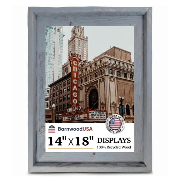 BARNWOODUSA Farmhouse Style Rustic Picture Frame, 14x18, Slate Blue