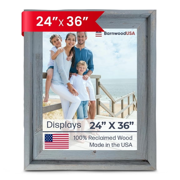 BARNWOODUSA Farmhouse Style Rustic Picture Frame, 24x36, Slate Blue