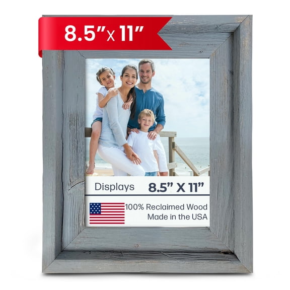 BARNWOODUSA Farmhouse Style Rustic Picture Frame, 8.5x11, Slate Blue